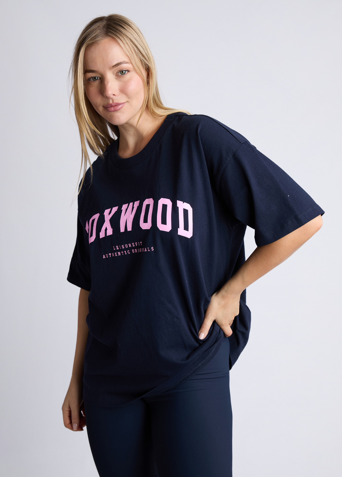 Foxwood Interval Tee Navy Pink