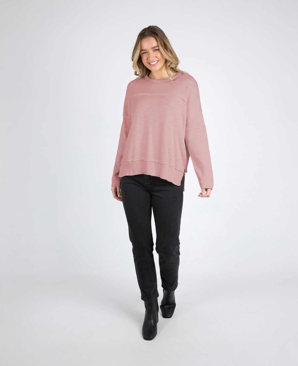 Foxwood Jayne Throw On Knit Dusky Pink