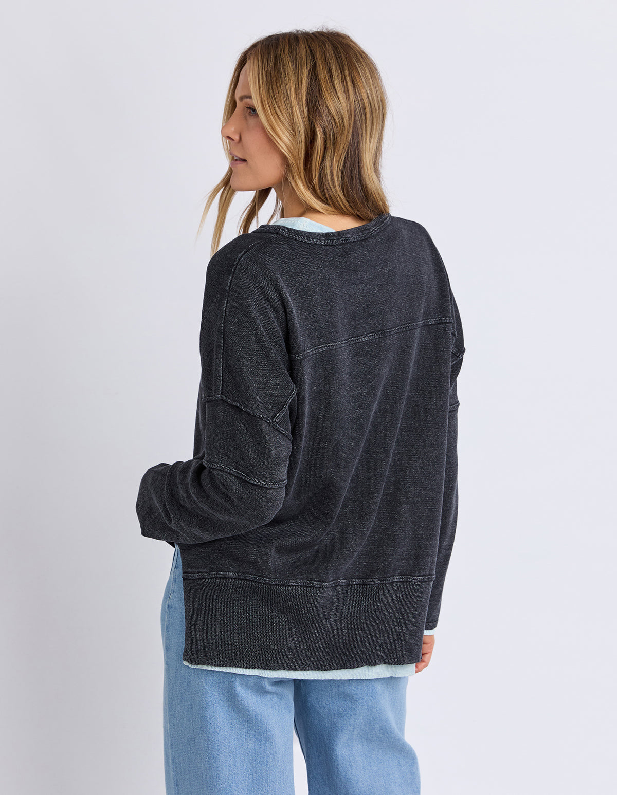 Foxwood Jayne Throw On Knit Washed Black