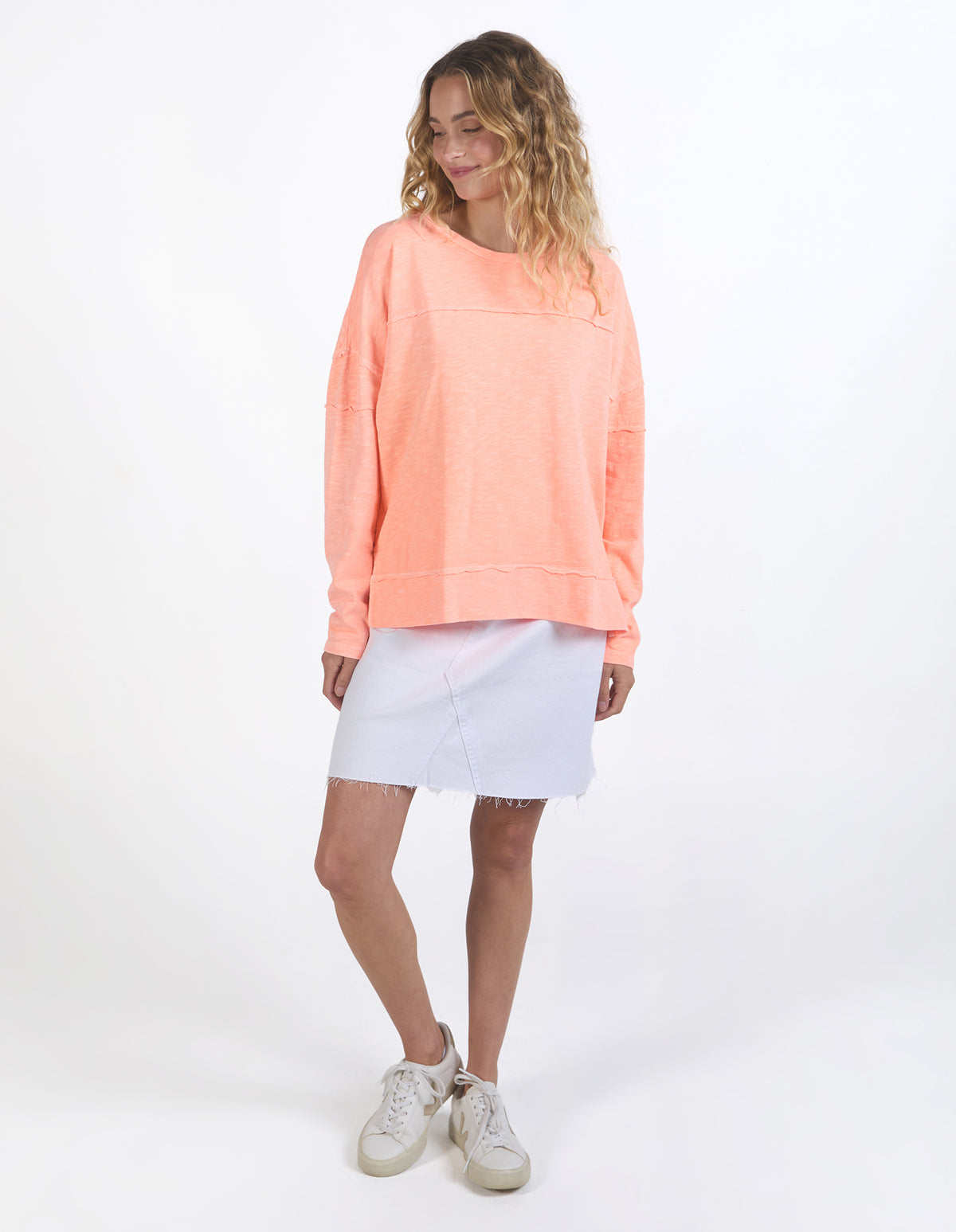 Foxwood Jayne Throw On Top Neon Peach