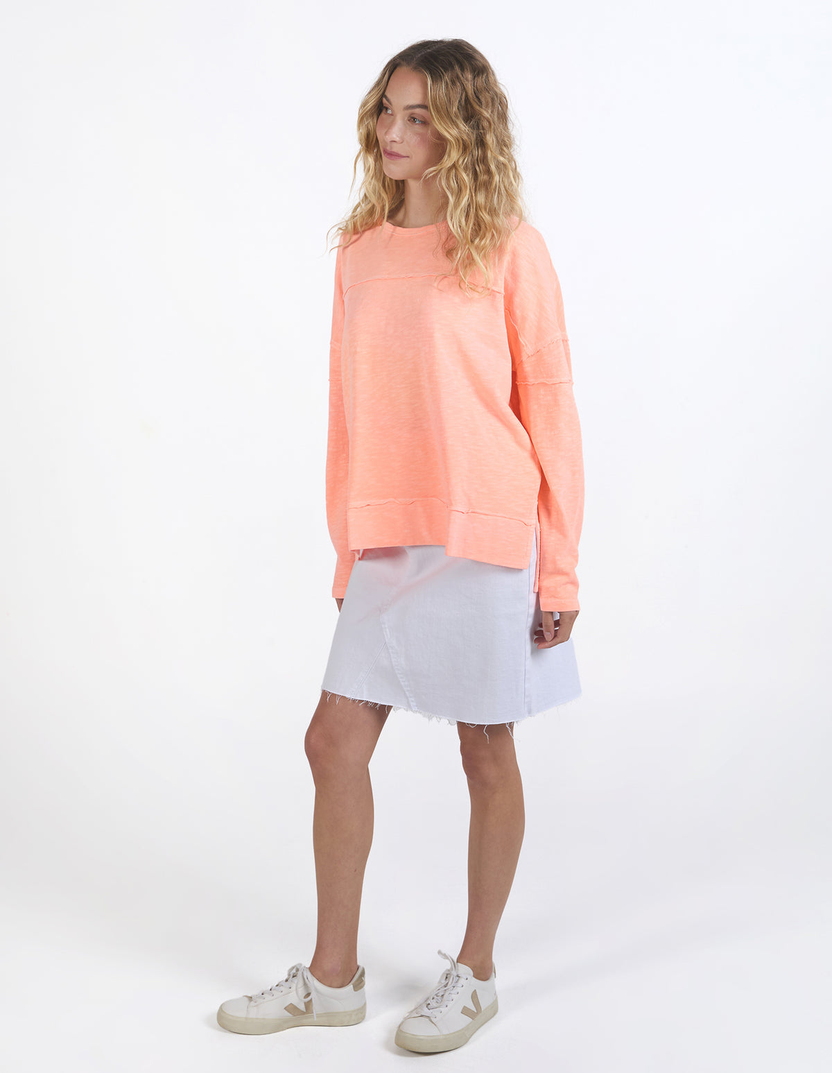 Foxwood Jayne Throw On Top Neon Peach