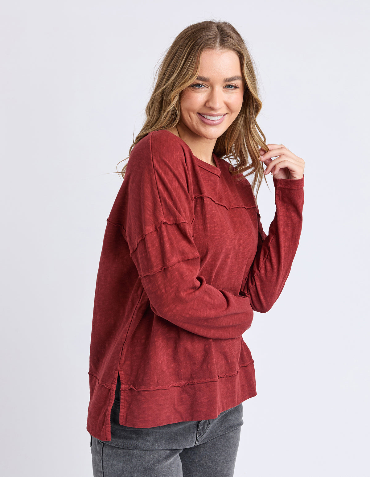 Foxwood Jayne Throw On Top - Russet Red