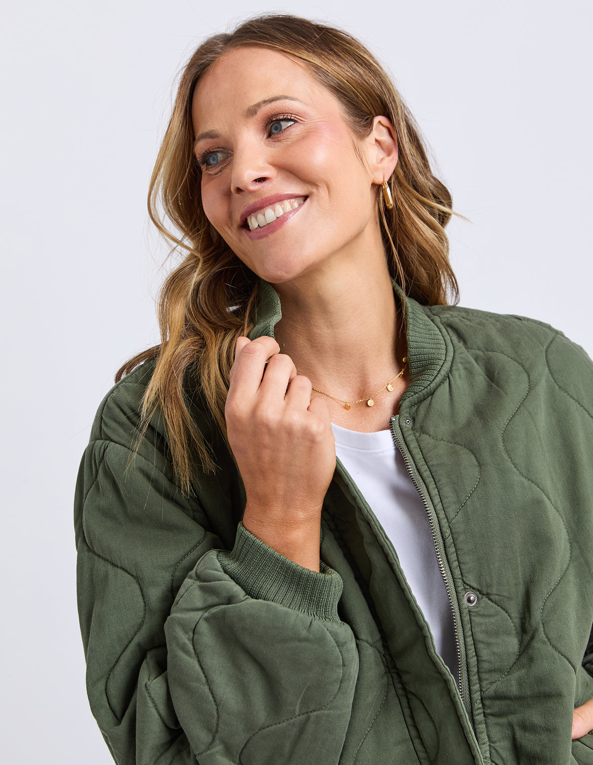 Elm Jean Bomber Jacket Clover