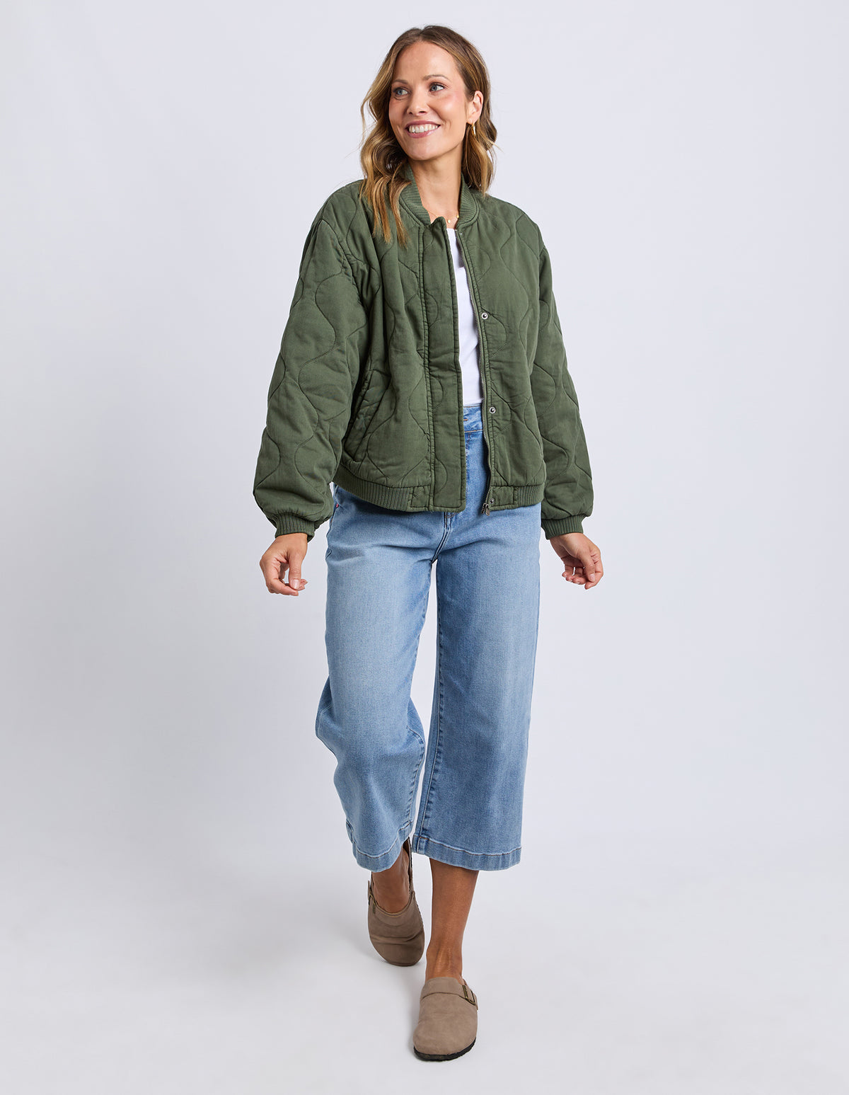 Elm Jean Bomber Jacket Clover