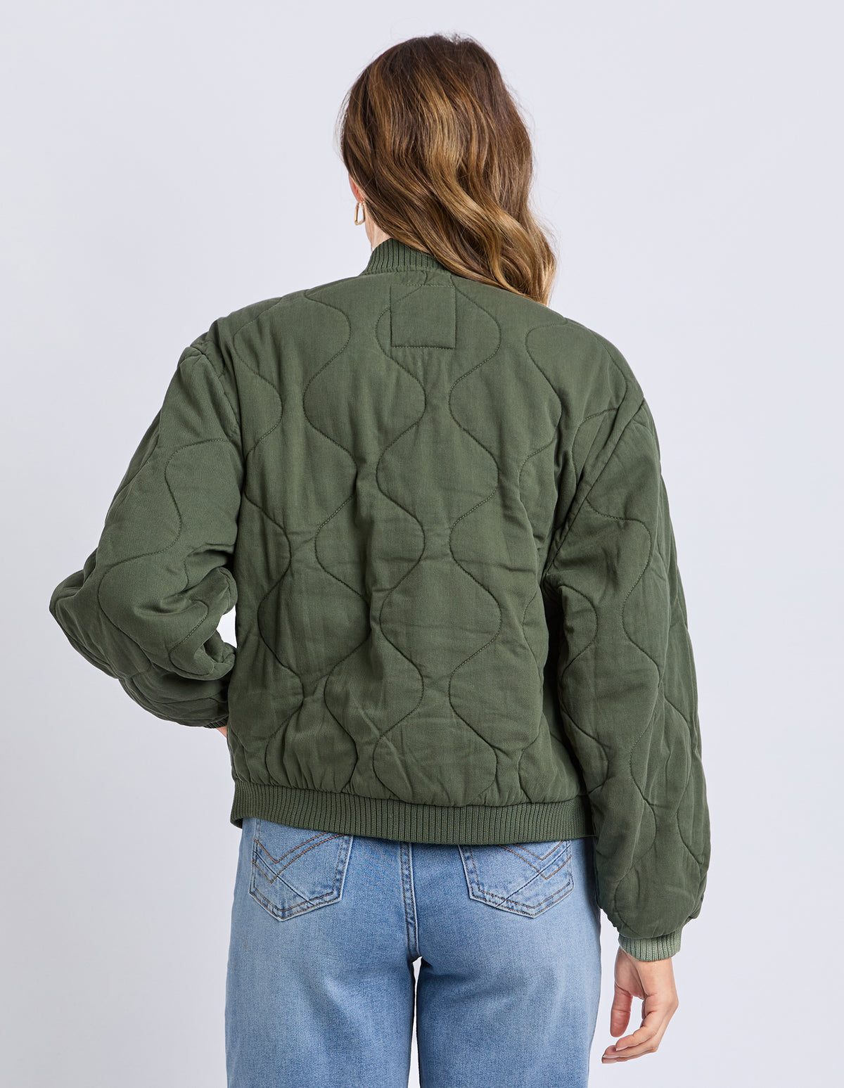 Elm Jean Bomber Jacket Clover