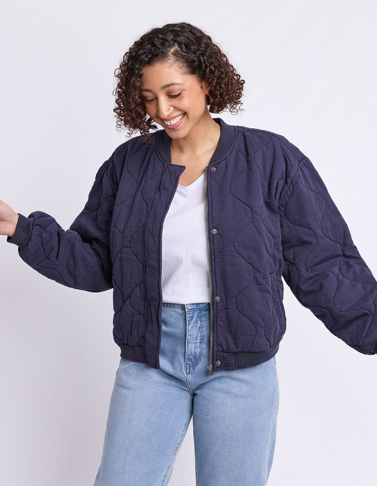 Elm Jean Bomber Jacket-Midnight
