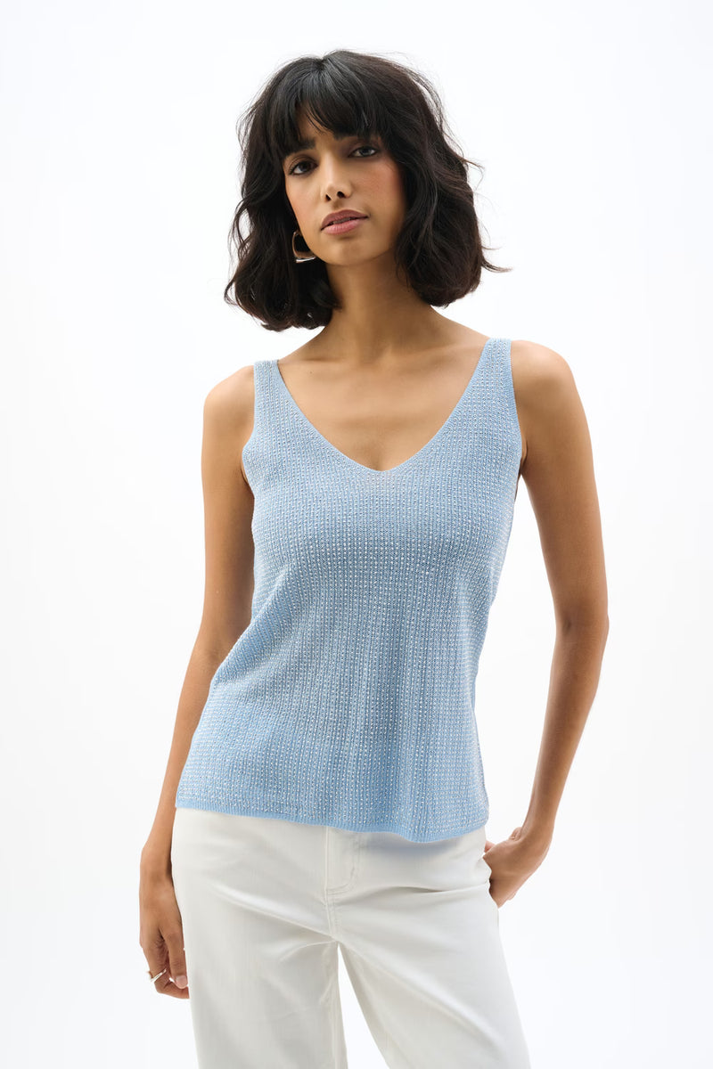 Joseph Ribkoff Metallic Camisole -  Sky Blue
