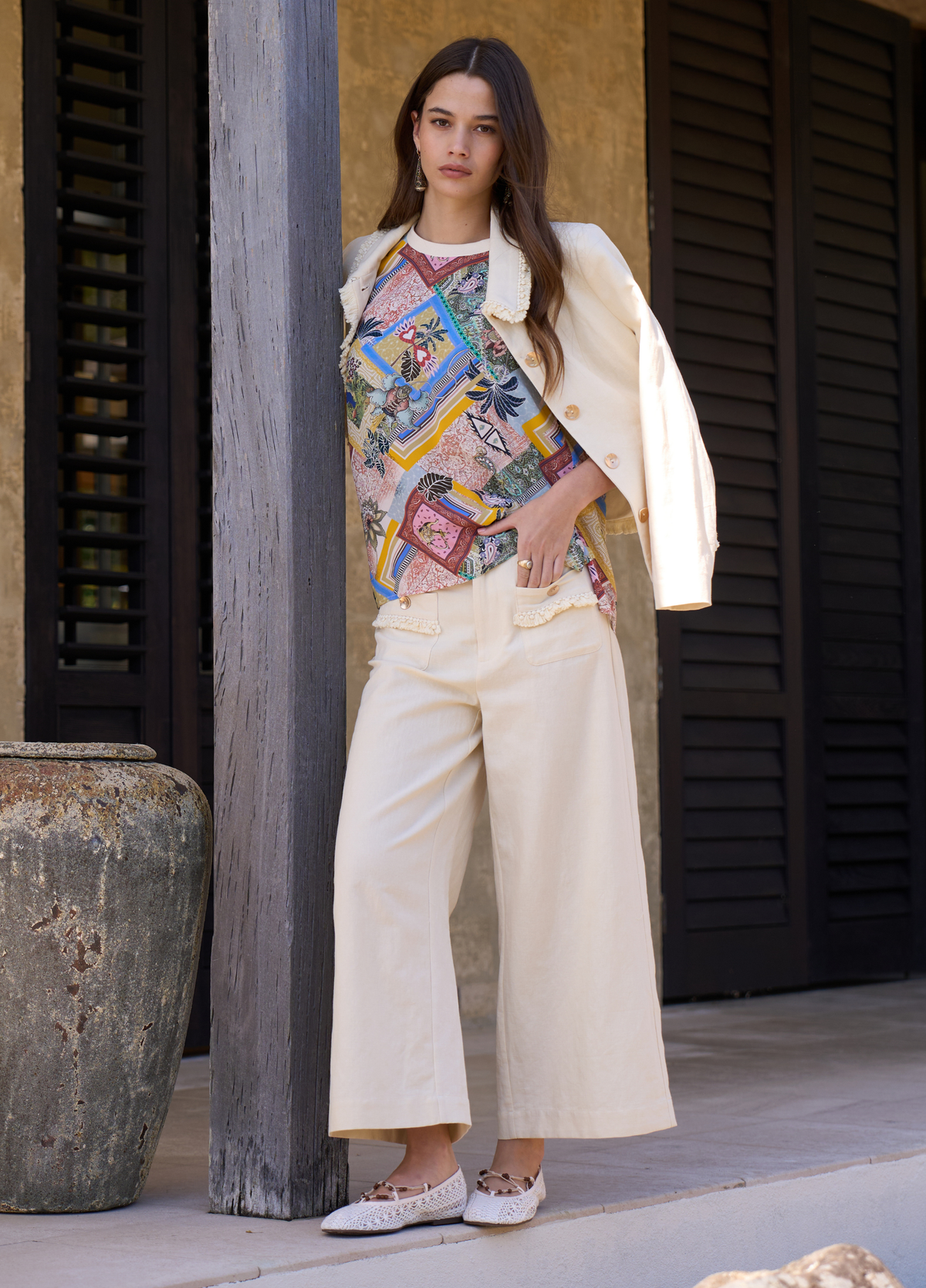 Loobies Story Navi Pants-Buttermilk