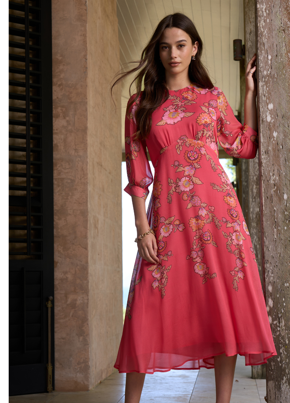 Loobie's Story Mirissa Midi Dress Coral