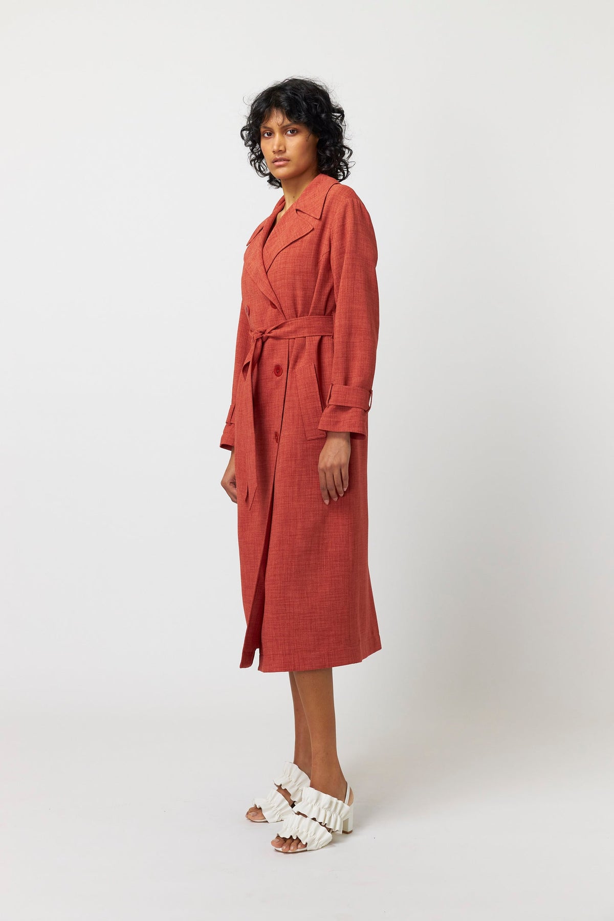 Kate Sylvester Lucie Trench Coat Brick