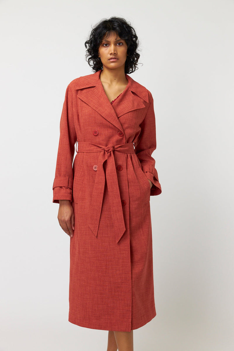 Kate Sylvester Lucie Trench Coat Brick