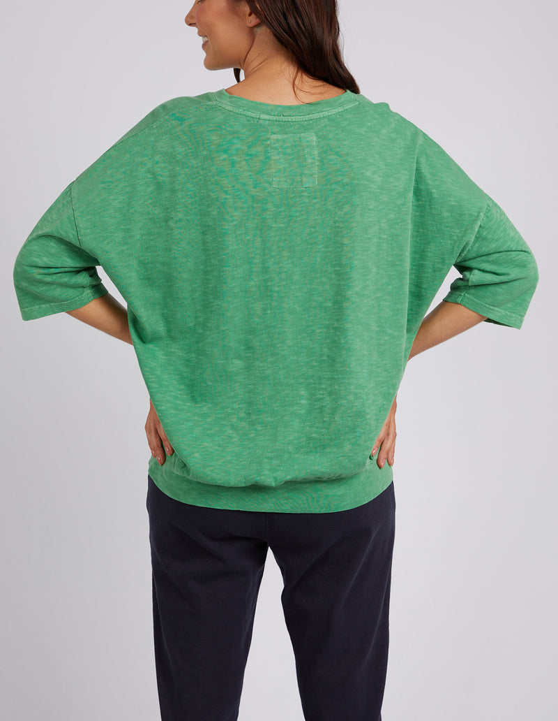 Elm Mazie Vee Neck Sweat - Green Briar