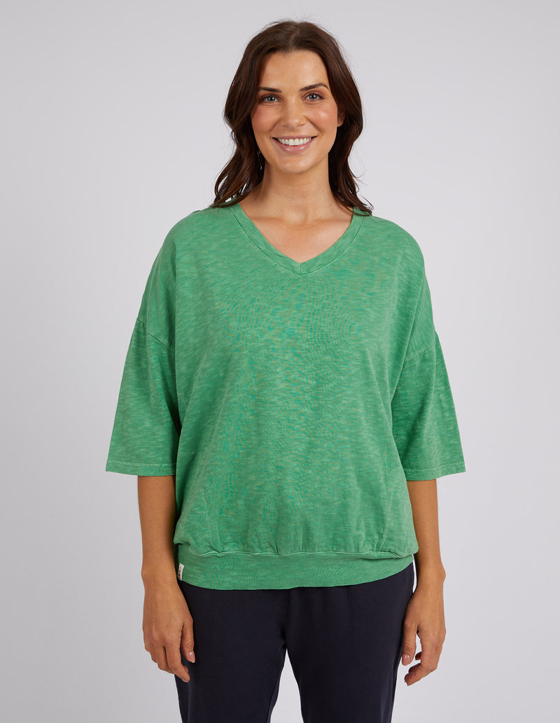 Elm Mazie Vee Neck Sweat - Green Briar