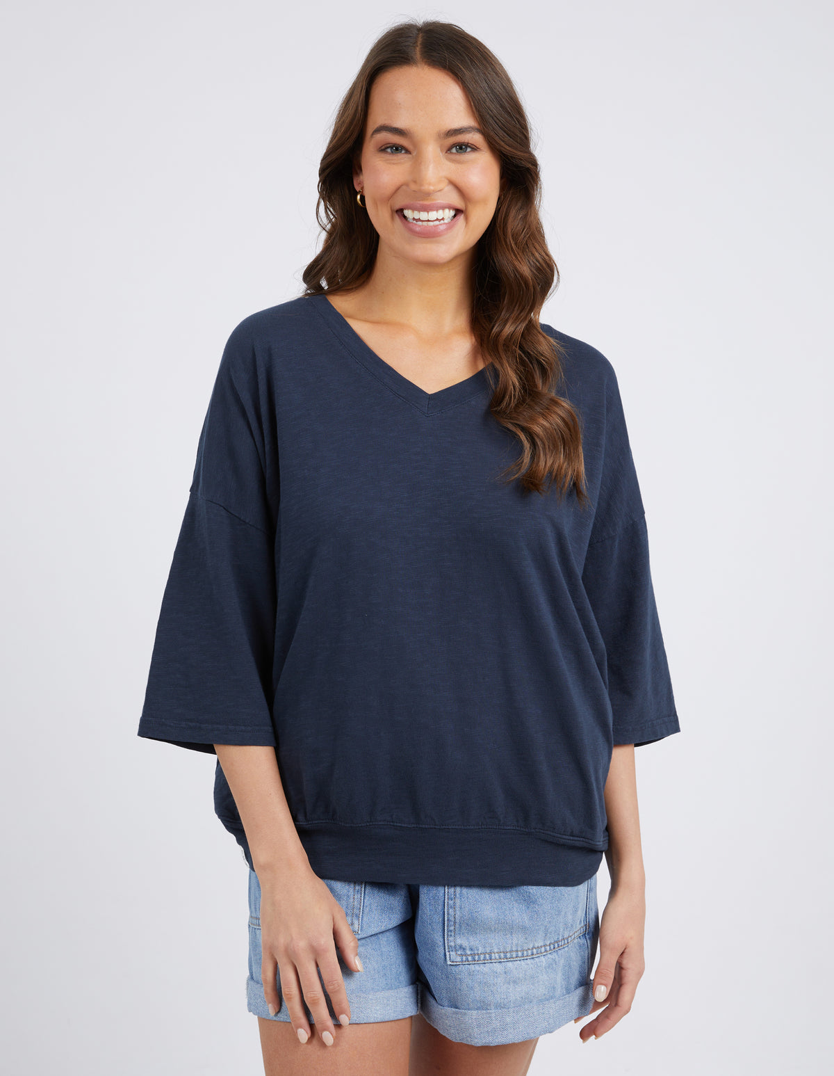 Elm Mazie Vee Neck Sweat Navy