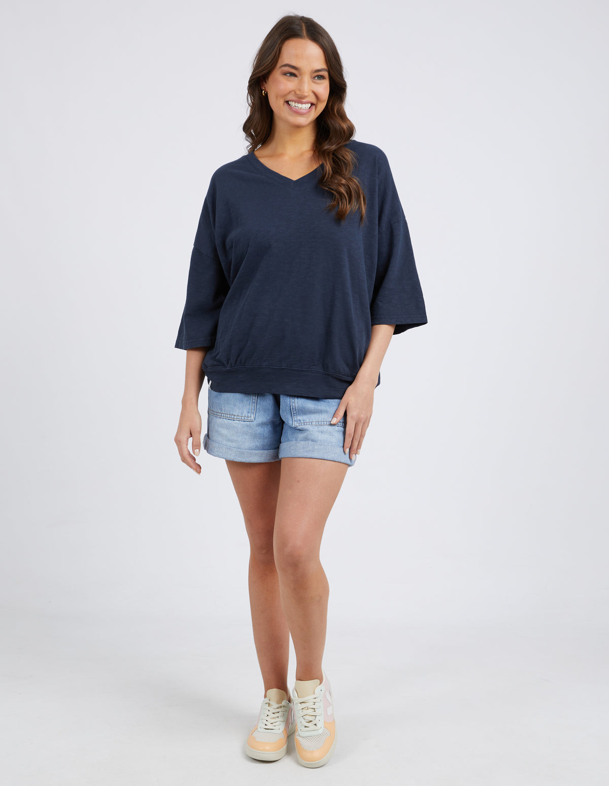 Elm Mazie Vee Neck Sweat Navy