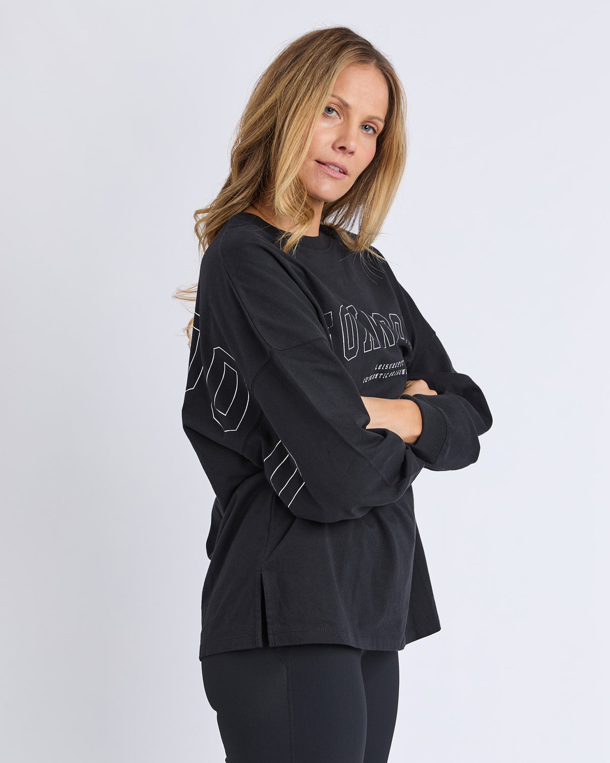 Foxwood Metallic Interval L/S Black Silver