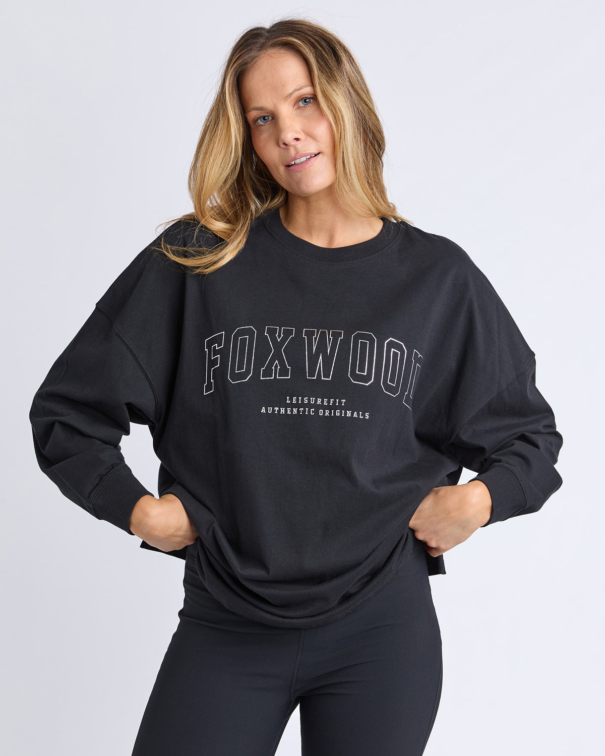 Foxwood Metallic Interval L/S Black Silver