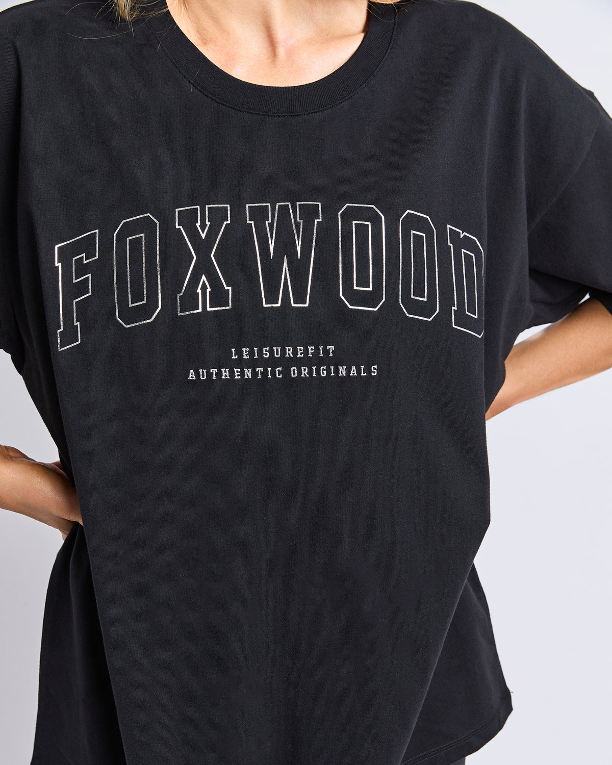 Foxwood Interval Metallic Tee Black-Silver