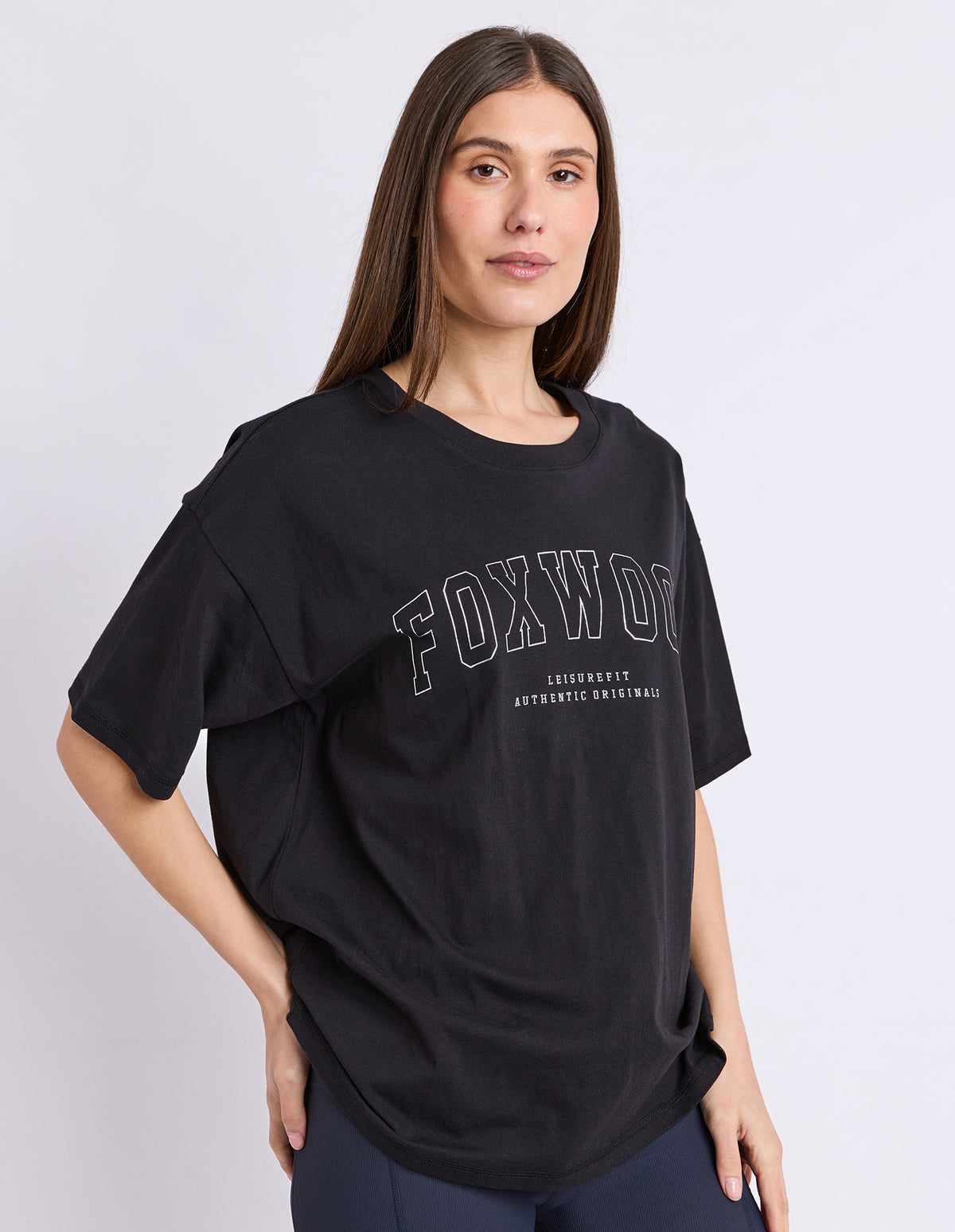 Foxwood Interval Metallic Tee Black -Silver