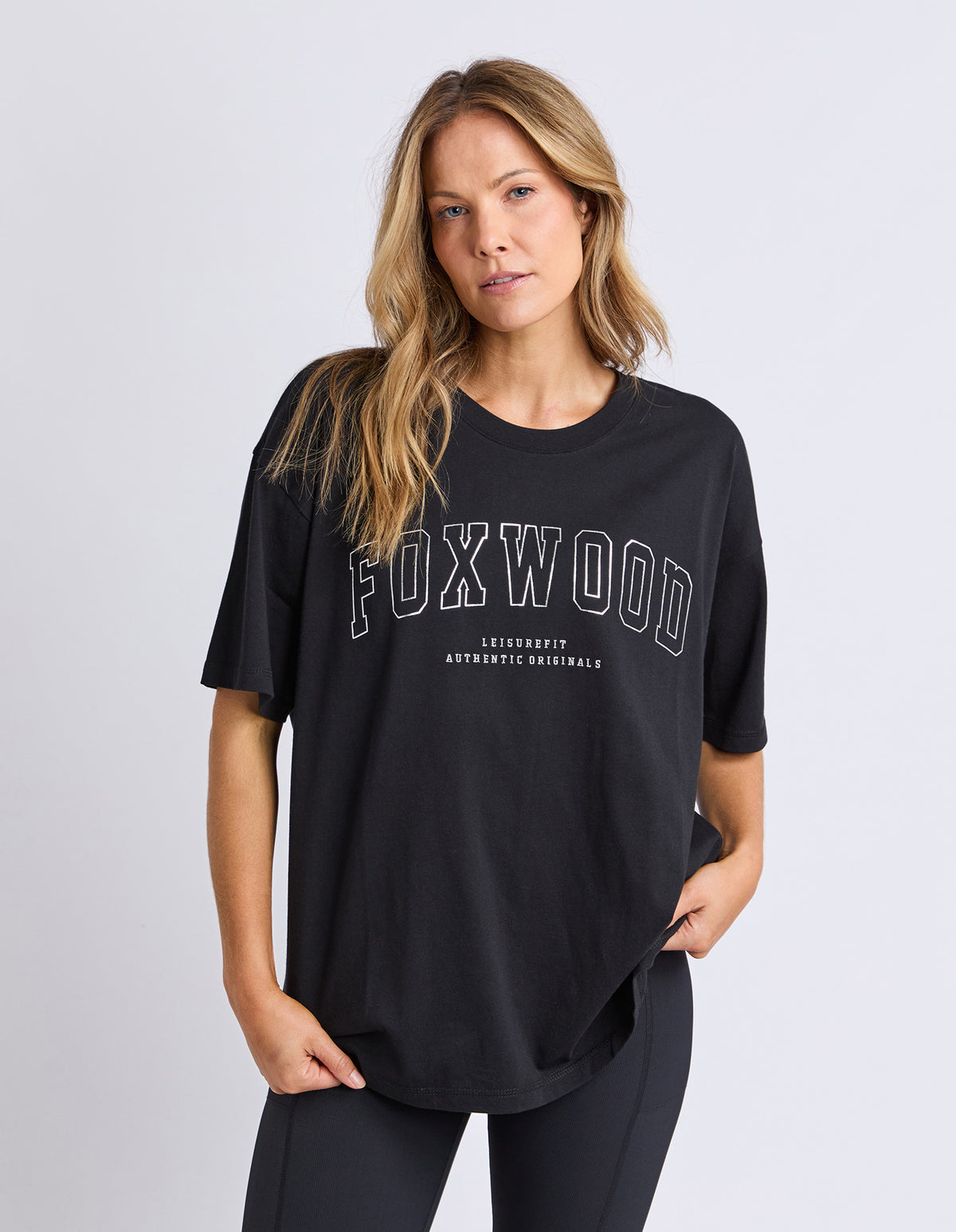 Foxwood Interval Metallic Tee Black-Silver