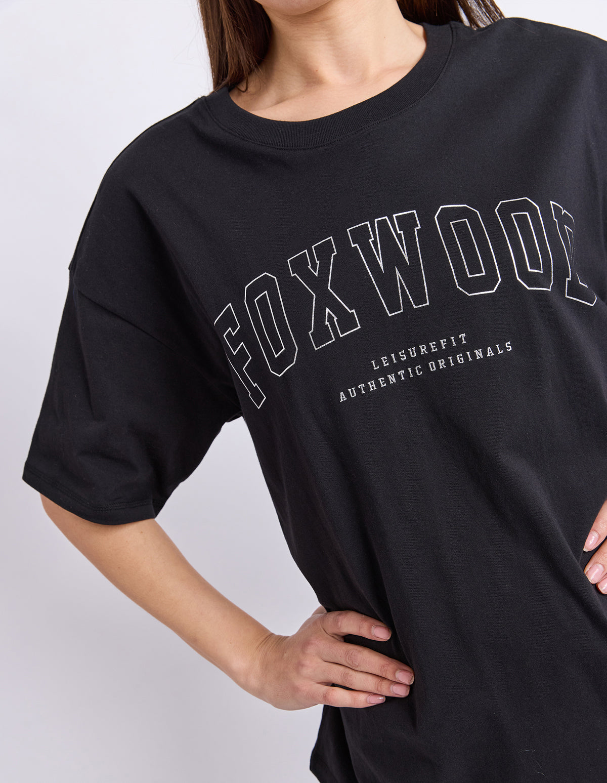 Foxwood Interval Metallic Tee Black -Silver