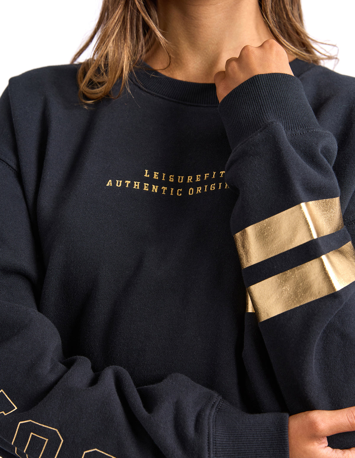 Foxwood Metallic Origin Crew Black