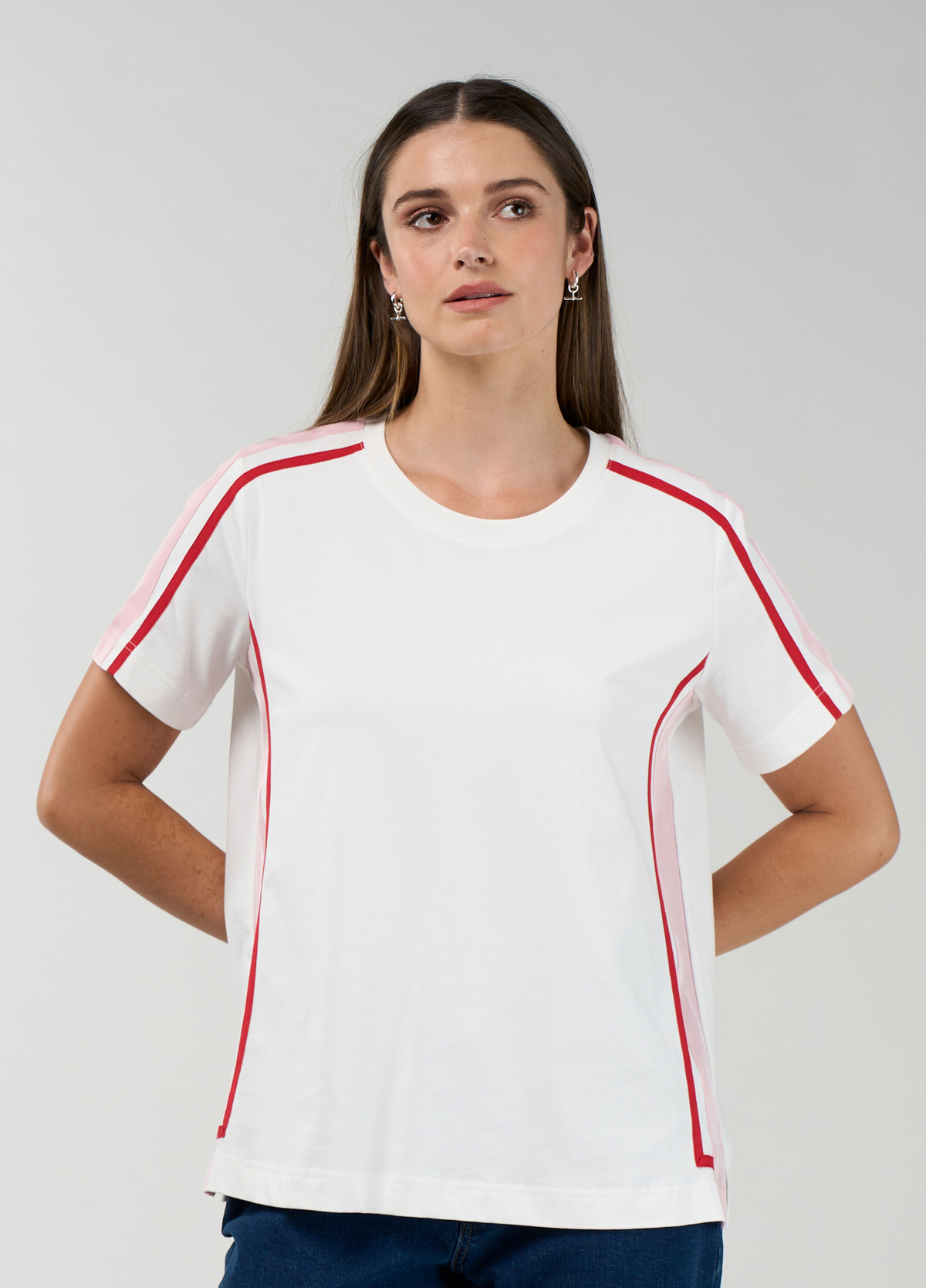 Madly Sweetly Contour Tee White-Blush