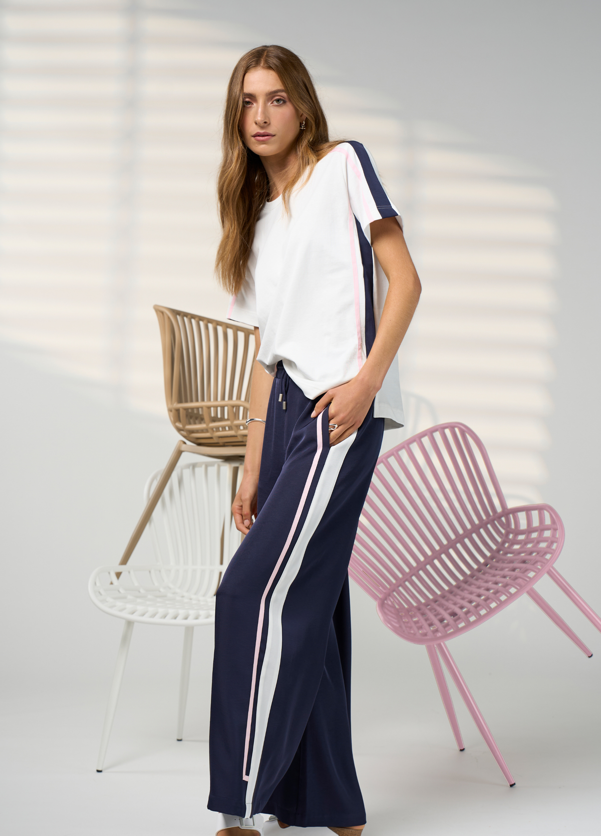 Madly Sweetly Contour Pant Navy-White