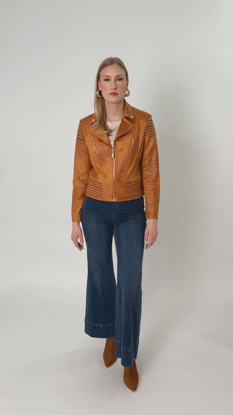 Frank Lyman Burnt Orange Biker Jacket