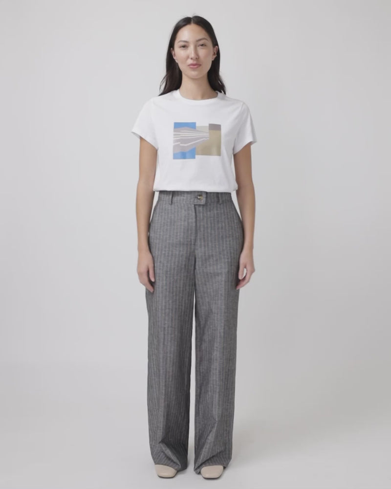 Kate Sylvester Desert Stripe T-Shirt White