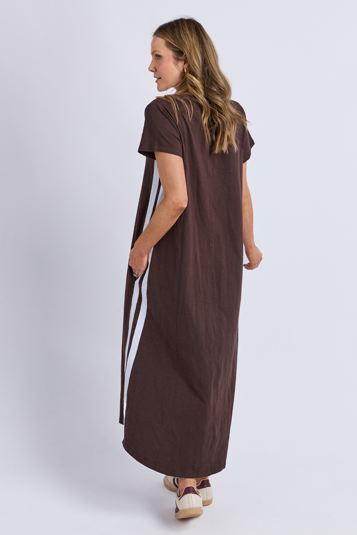 Foxwood Recovery Dress Chocolate + White Stripe