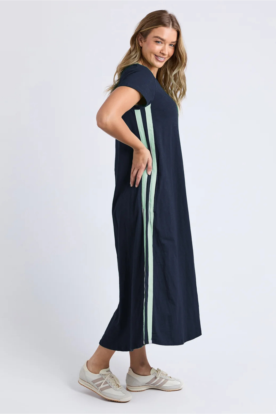Foxwood Recovery Dress - Navy + Mint Stripe