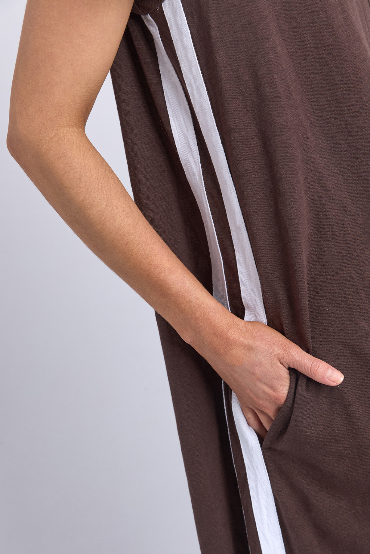 Foxwood Recovery Dress Chocolate + White Stripe