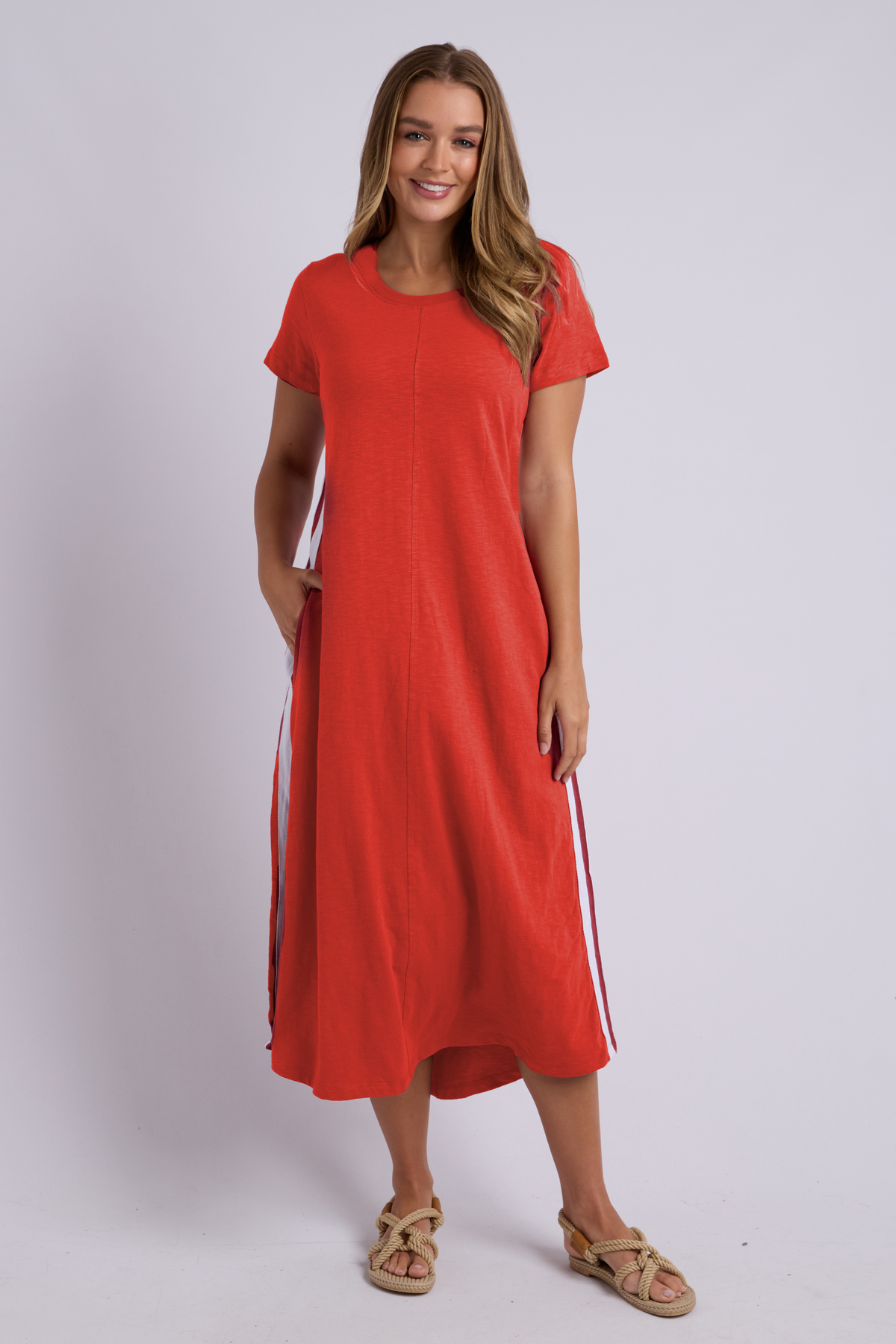 Foxwood Recovery Dress Greadine + White Stripe