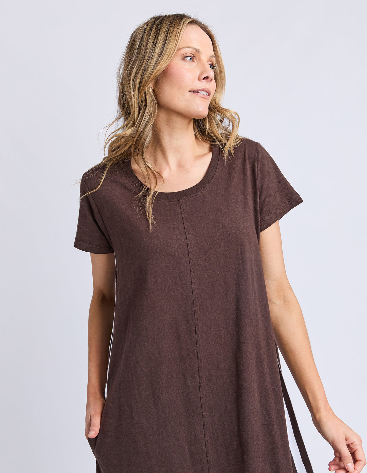 Foxwood Recovery Dress Chocolate + White Stripe