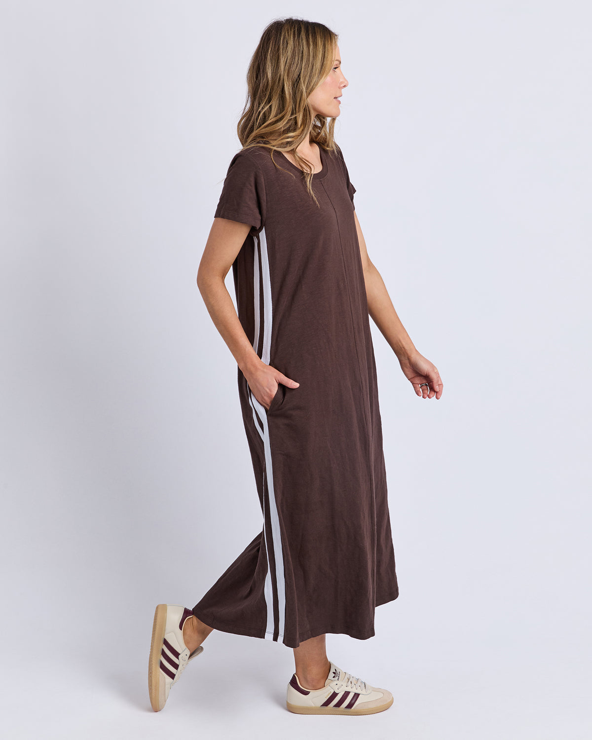 Foxwood Recovery Dress Chocolate + White Stripe