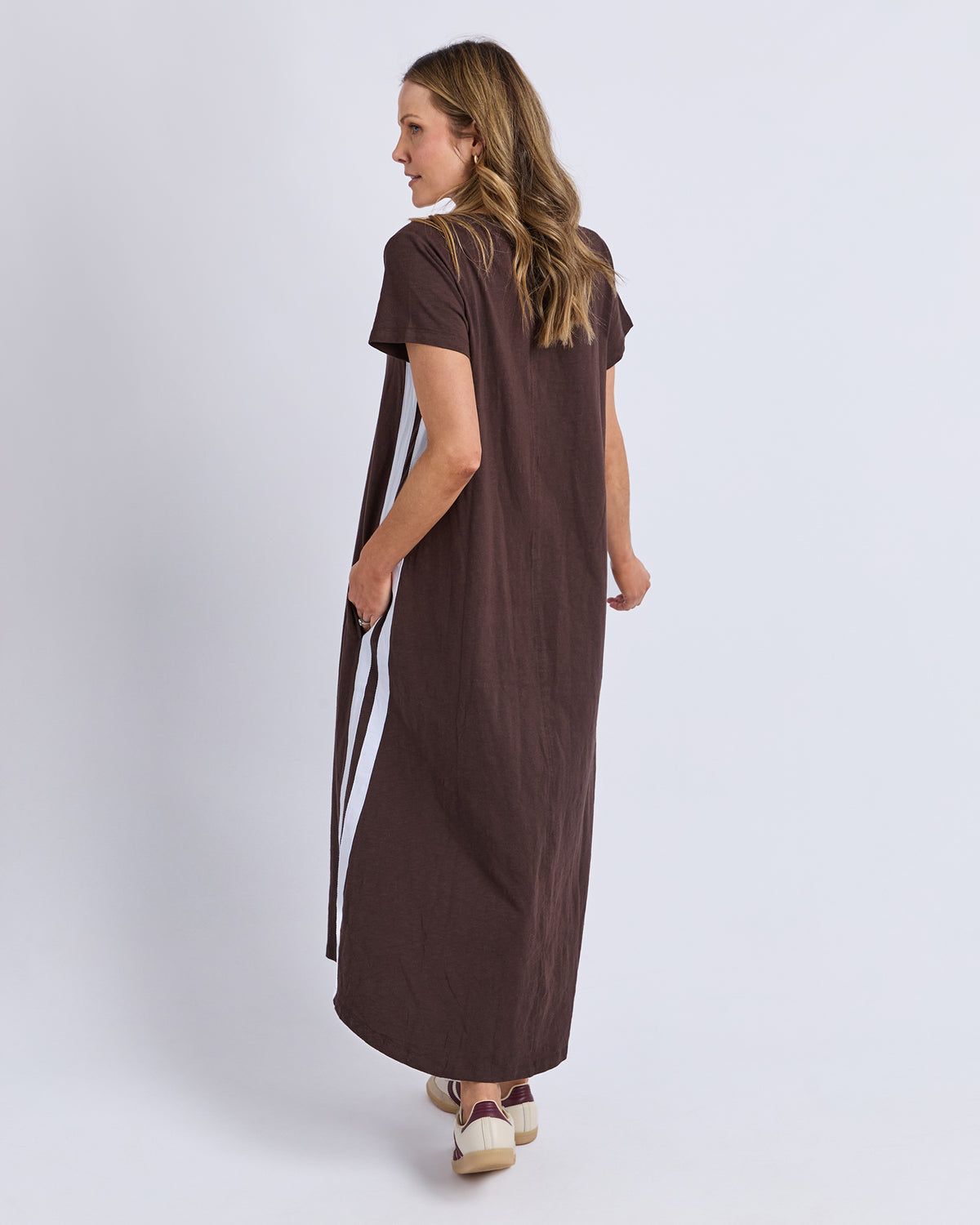 Foxwood Recovery Dress Chocolate + White Stripe