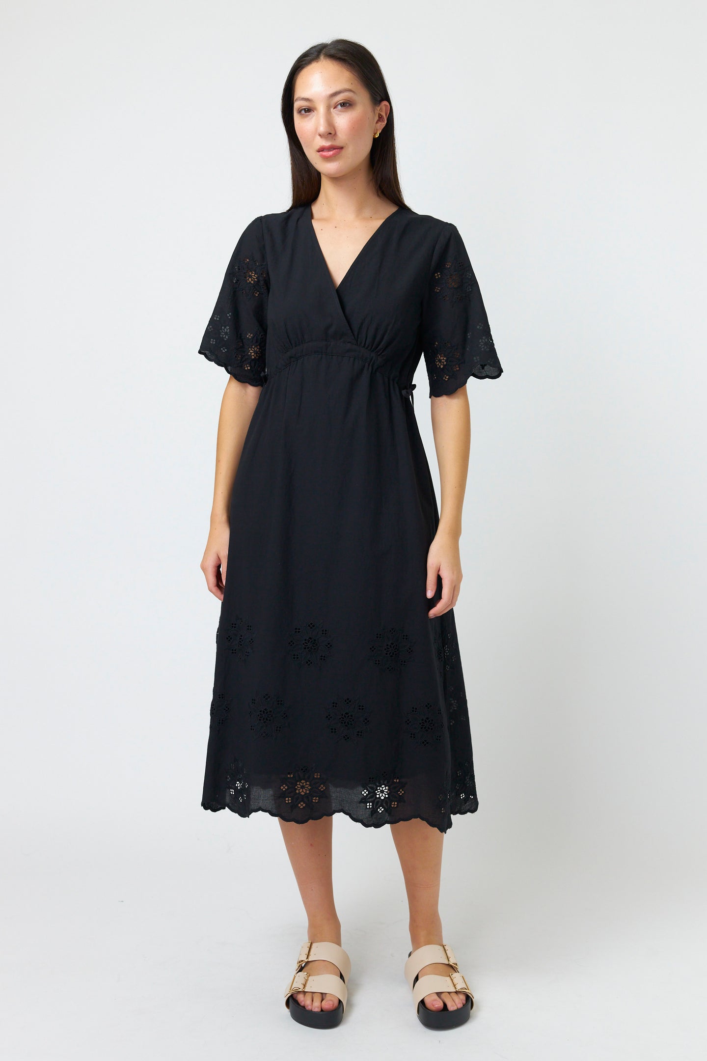 Sylvester Broderie Dress Black – ROSSELLINI + SHINE