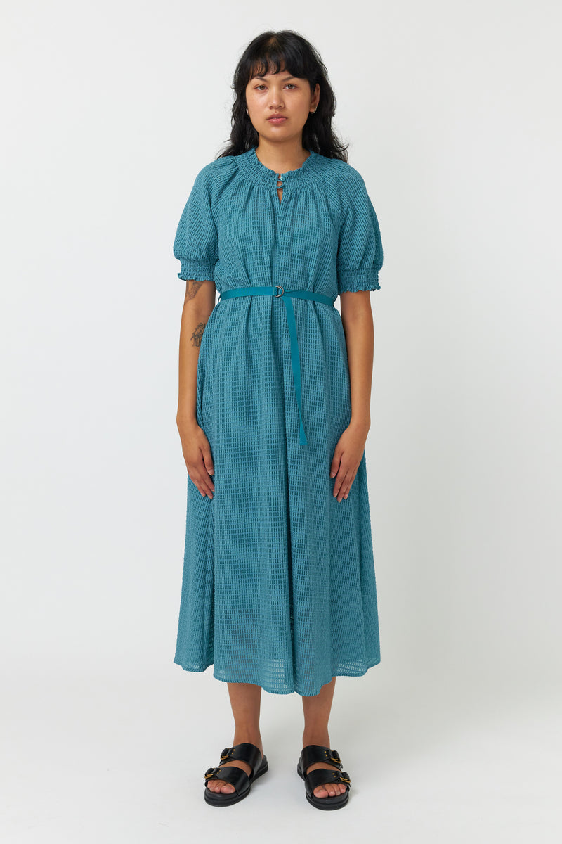 Sylvester Sheer Check Dress Blue