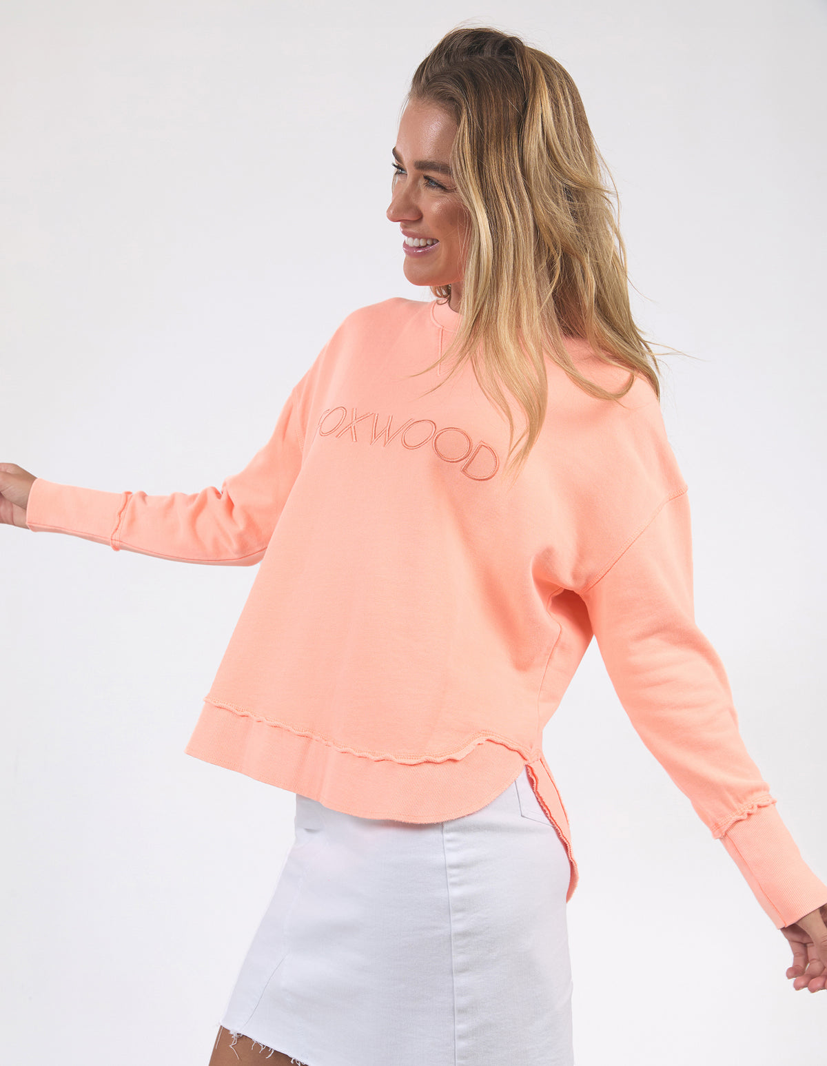 Foxwood Simplified Crew - Neon Peach