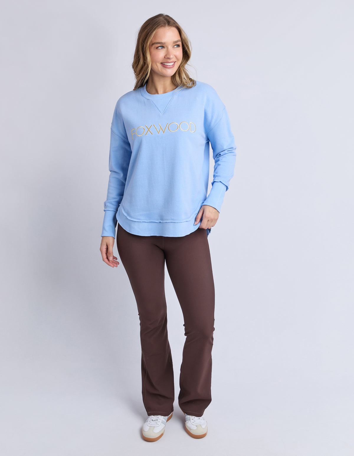 Foxwood Simplified Metallic Crew - Baby Blue