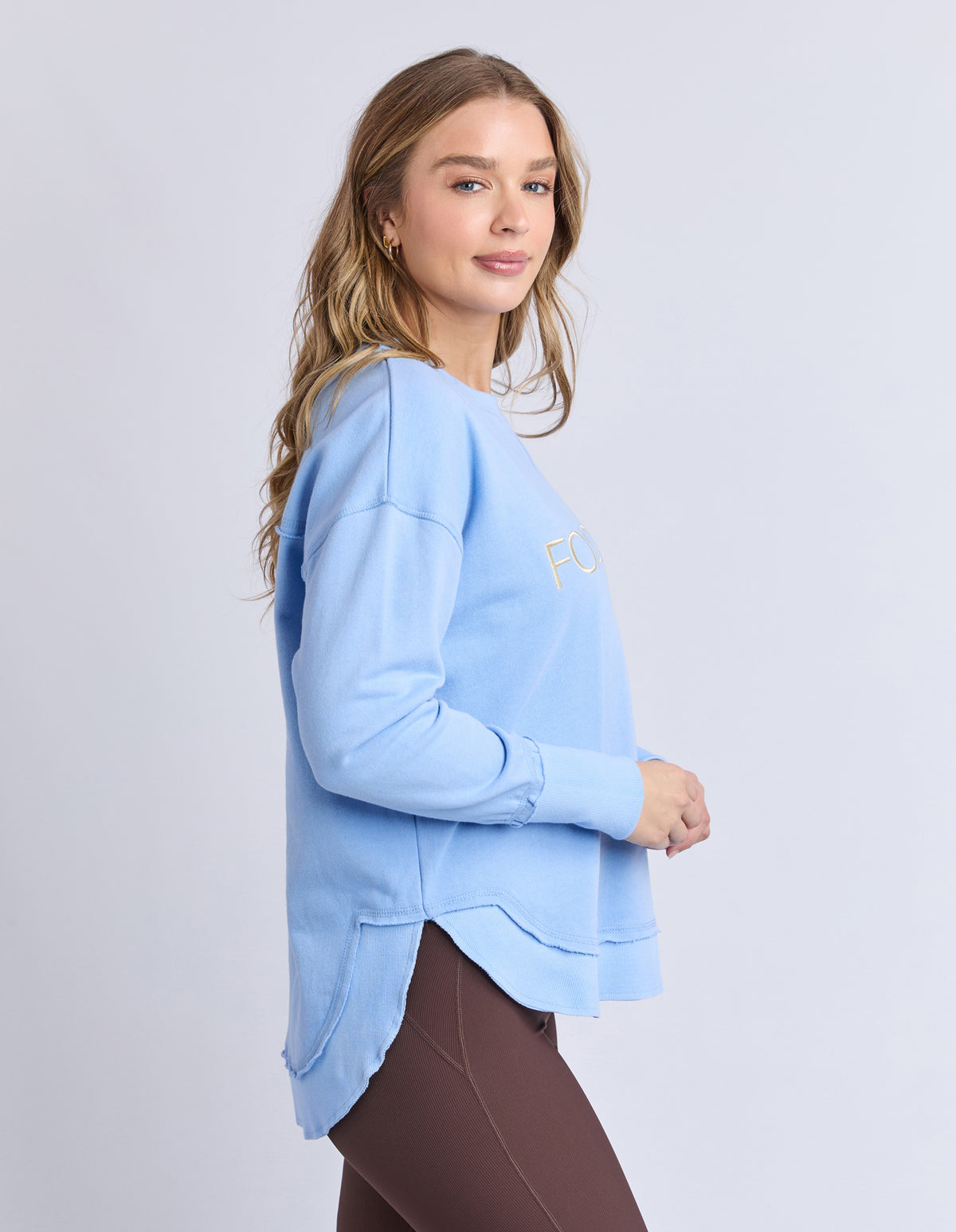 Foxwood Simplified Metallic Crew - Baby Blue