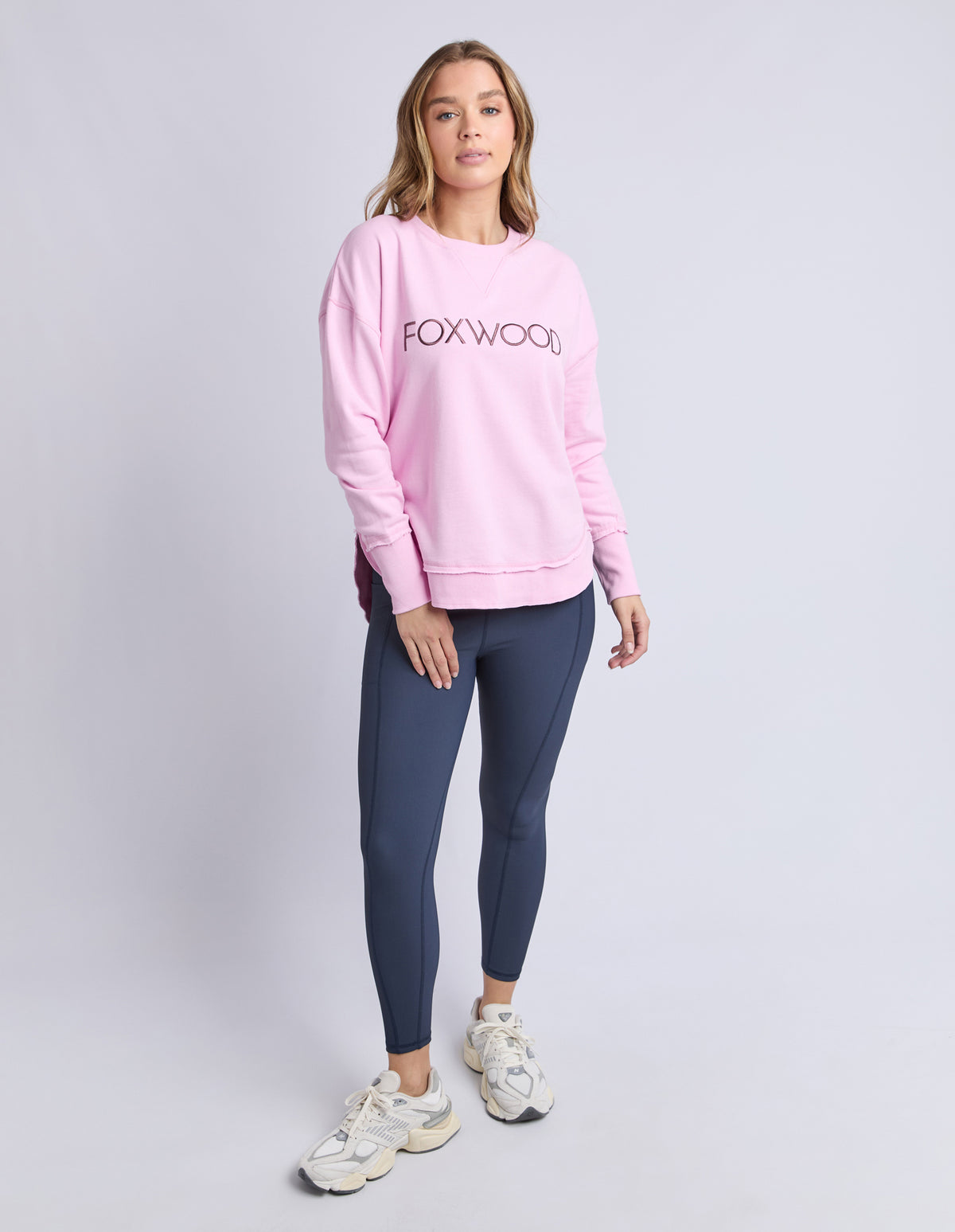 Foxwood Simplified Metallic Crew - Bright Pink