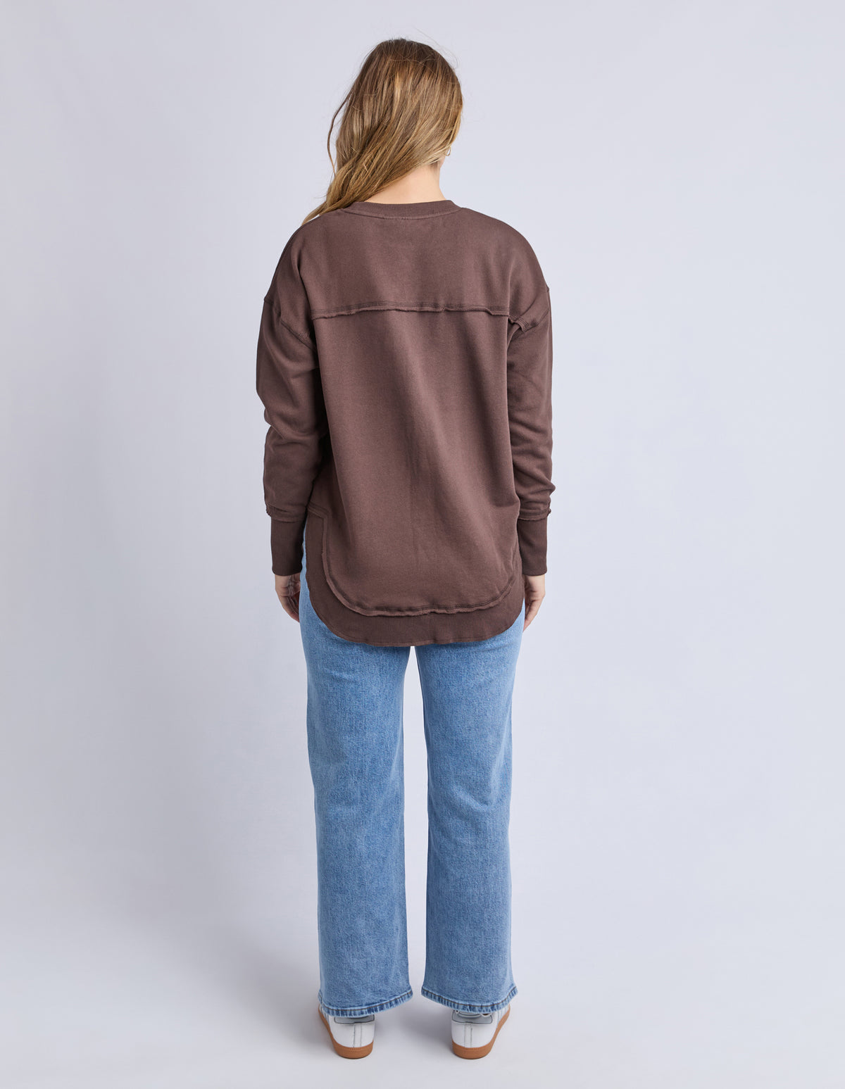 Foxwood Simplified Metallic Crew - Coffee