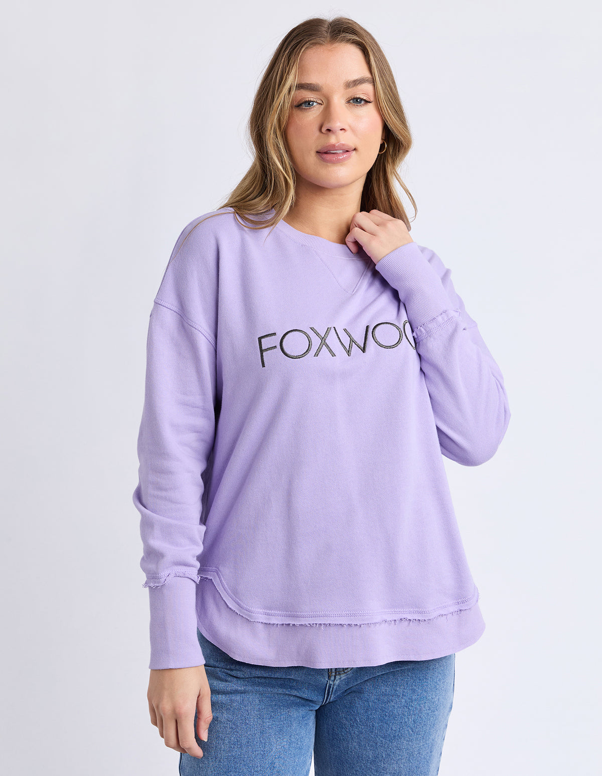 Foxwood Simplified Metallic Crew - Lavender