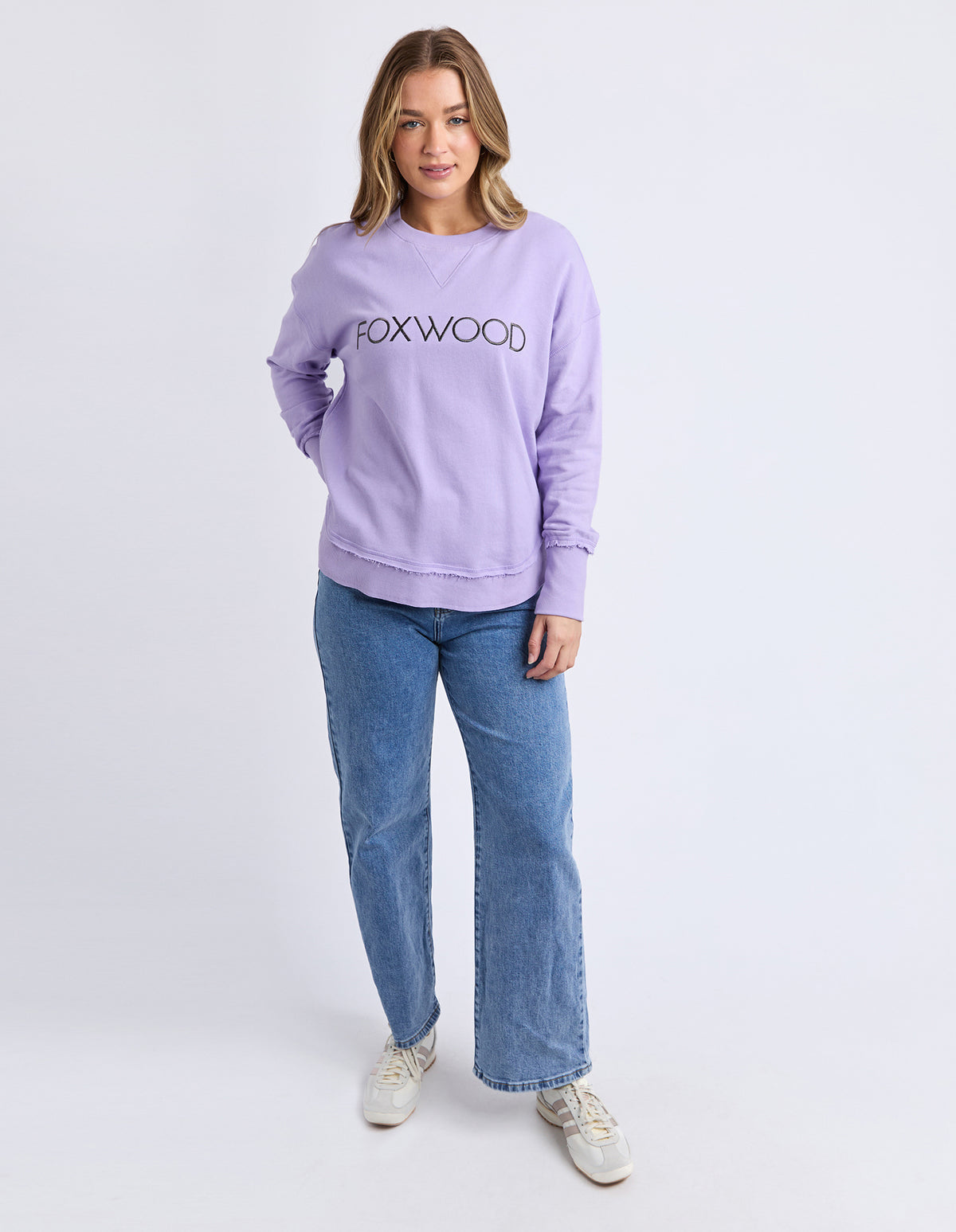 Foxwood Simplified Metallic Crew - Lavender