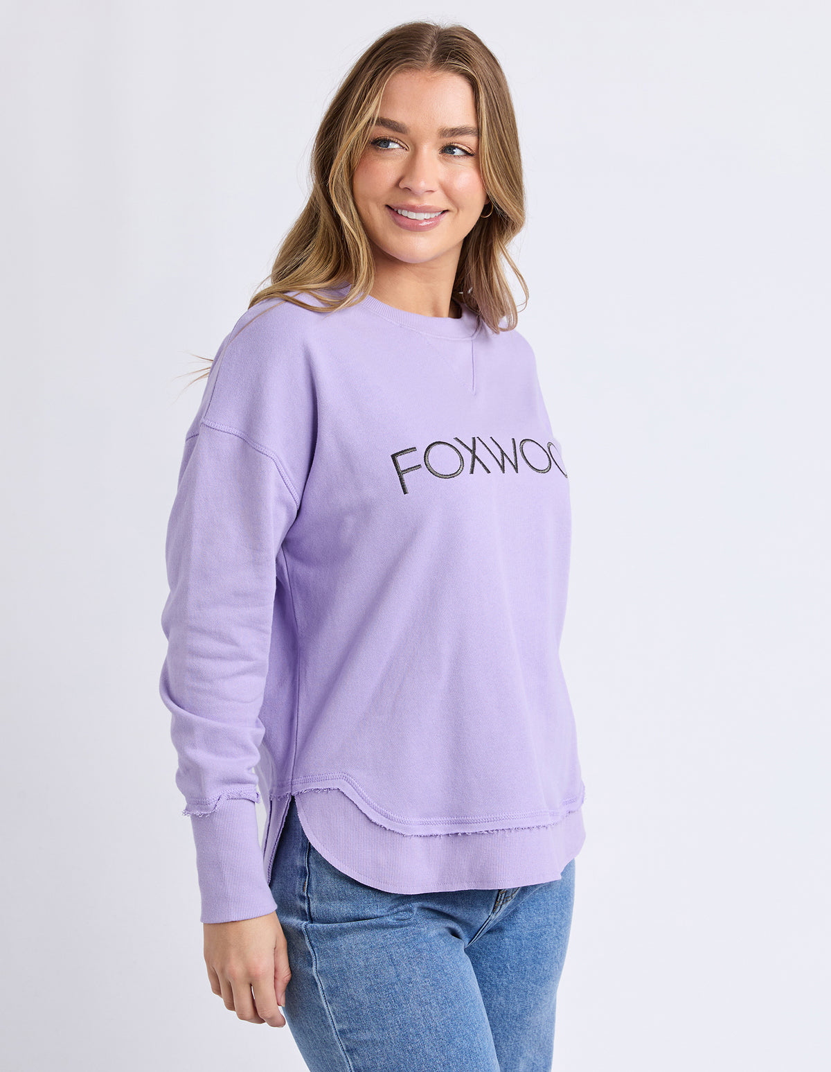 Foxwood Simplified Metallic Crew - Lavender