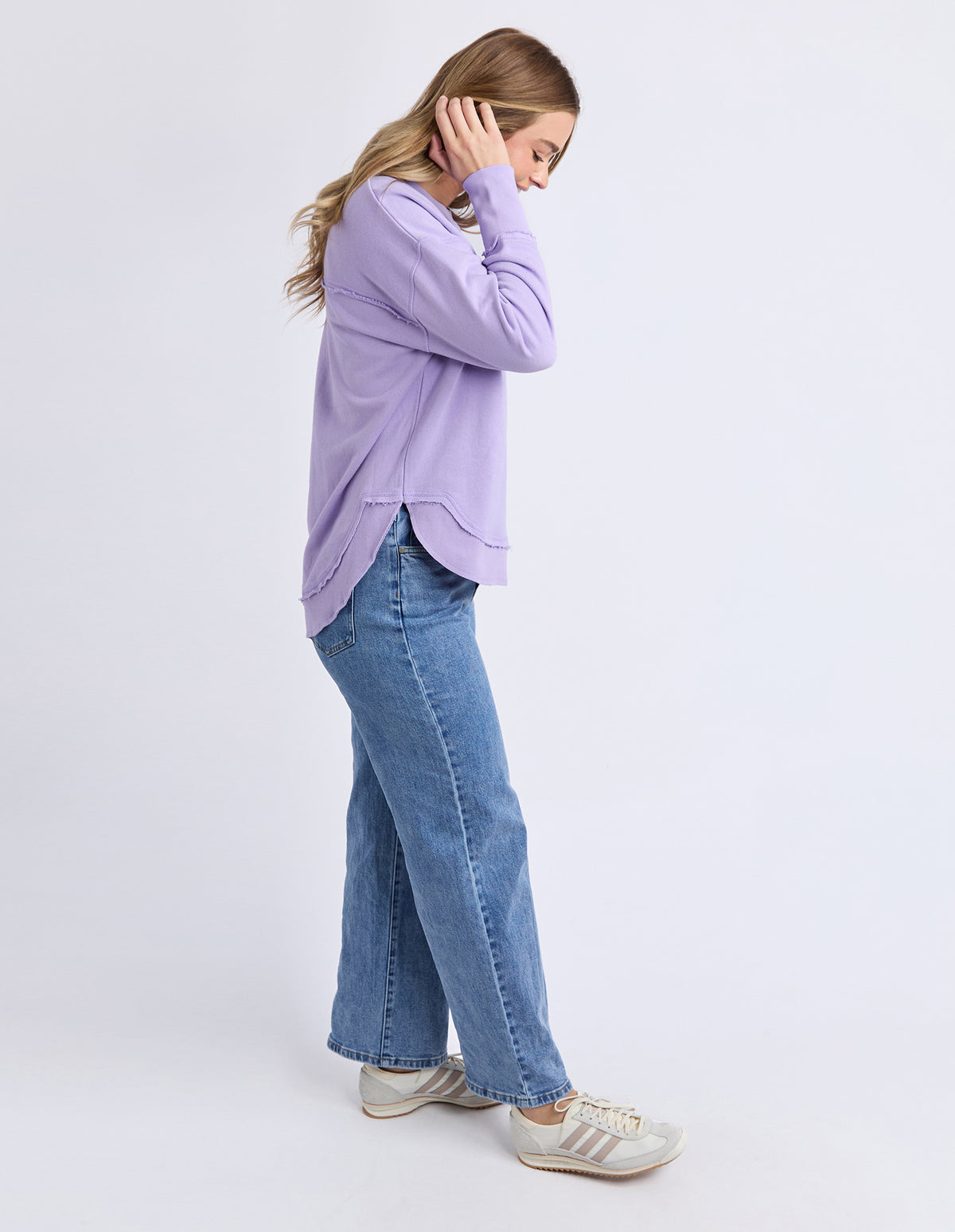 Foxwood Simplified Metallic Crew - Lavender