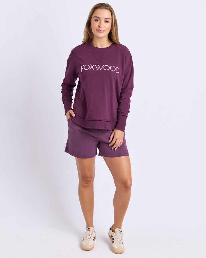 Foxwood Simplified Metallic Crew - Plum