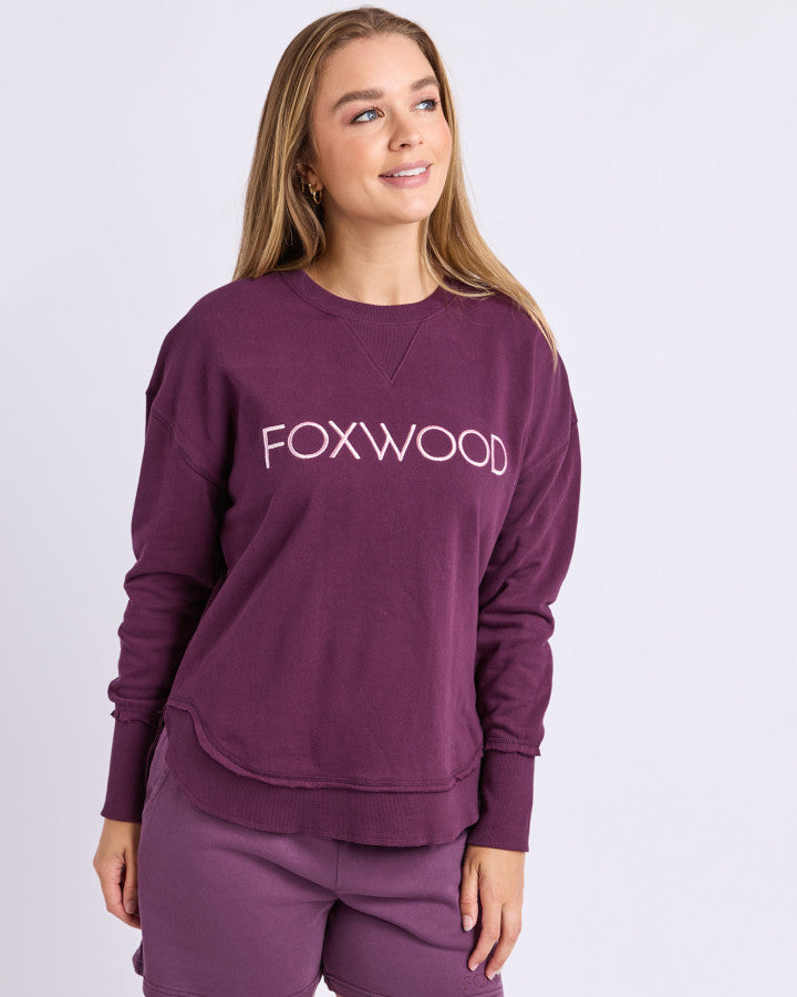 Foxwood Simplified Metallic Crew - Plum